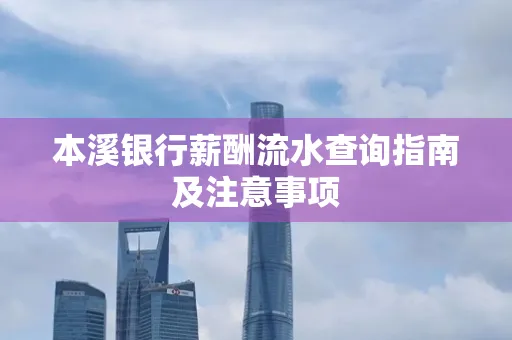 本溪银行薪酬流水查询指南及注意事项