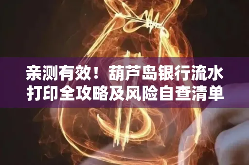 亲测有效!葫芦岛银行流水打印全攻略及风险自查清单
