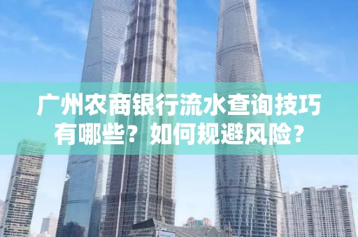 广州农商银行流水查询技巧有哪些？如何规避风险？
