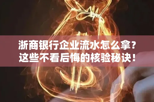浙商银行企业流水怎么拿?这些不看后悔的核验秘诀!