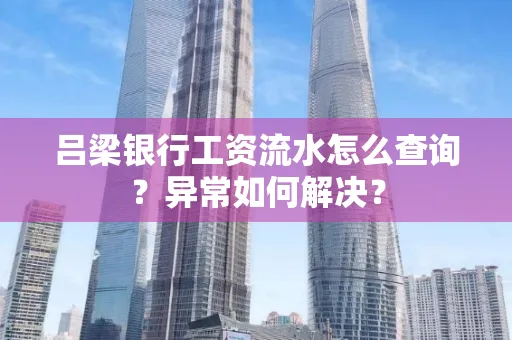 吕梁银行工资流水怎么查询?异常如何解决?