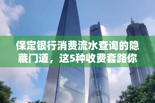 保定银行消费流水查询的隐藏门道,这5种收费套路你知道几个?