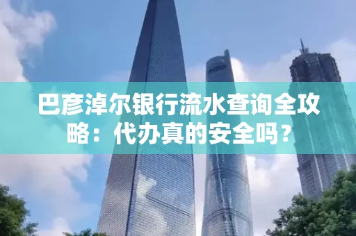 巴彦淖尔银行流水查询全攻略:代办真的安全吗?