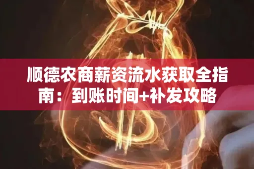 顺德农商薪资流水获取全指南:到账时间+补发攻略