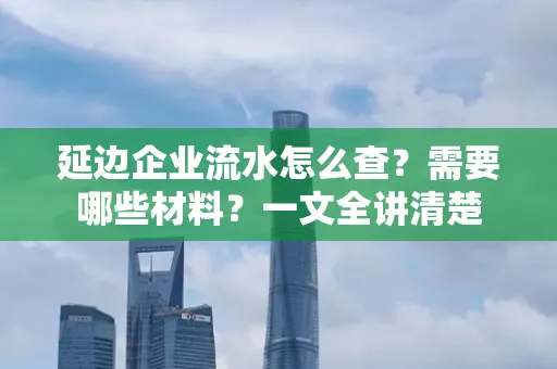 延边企业流水怎么查?需要哪些材料?一文全讲清楚