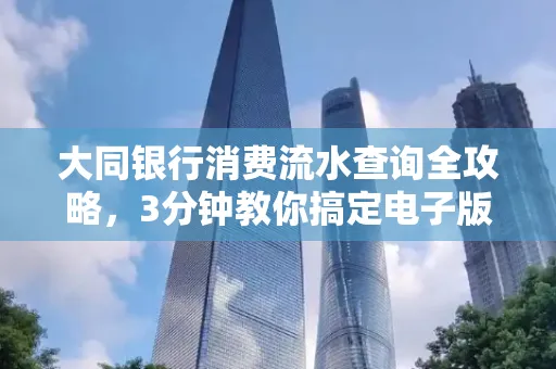大同银行消费流水查询全攻略,3分钟教你搞定电子版打印