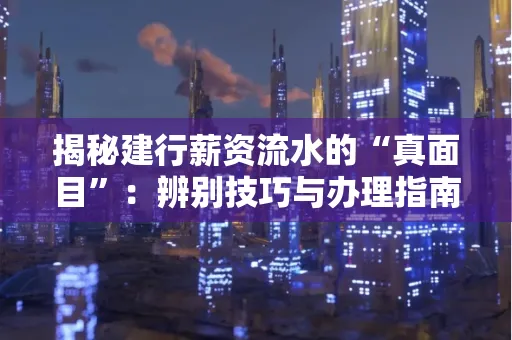 揭秘建行薪资流水的“真面目”:辨别技巧与办理指南大公开